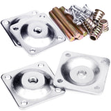 11 Degree Angled Leg Mounting Plates, Furniture Leg Attachment Plates Industrial Strength T-Plate M8 Sofa Legs with Hanger Bolts