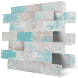DEWOO 20-Sheet Peel and Stick Backsplash Tiles Self Adhesive Wall Tile Farmhouse Style Kitchen and Bathroom,Turquoise Teal (13.5