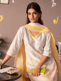 Libas Women'S Cotton Blend Kurta Set (400176O_Off White_Xl)