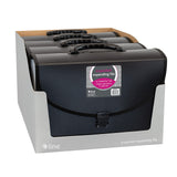 C-Line 21-Pocket Poly Expanding File With Handle, Includes Tabs, Locking Closure, Legal Size, Black (58320)