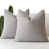 Foindtower Decorative Textured Boucle Throw Pillow Cover 16x16 Neutral Grey