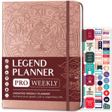 Legend Planner PRO - Deluxe Weekly & Monthly Life Planner to Increase Productivity and Hit Your Goals. Time Management Organizer
