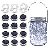 ZNYCYE Mason Jar Solar Lights for Outside, 12 Pack 30LED Fairy Lights Mason Jar Solar Lids Outdoor Waterproof String Lights with