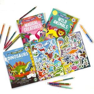 eeBoo: Learn to Draw - Dinosaurs - Drawing Guidebook, 50+ Stickers, Themed Step-by-Step Lessons, Simple Forms in Simple Steps, K