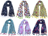 Fusfus WomenS Printed Chiffon Scarves And Stoles, Free Size(Multicolour, Fs1523) Pack Of 6 (Multicolor4)