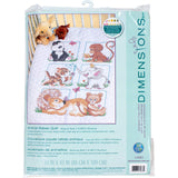 Dimensions Stamped Cross Stitch Baby Animals DIY Baby Quilt Kit, 34 x 43