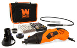 WEN 23114 1.4Amp HighPowered Variable Speed Rotary Tool with Cutting Guide, LED Collar, 100+ Accessories, Carrying Case and Fl