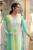 Anni Designer Women'S Cotton Blend Straight Printed Kurta With Pant & Dupatta (Kapila Green-Nw_S_Green_Small),Green,S,,,