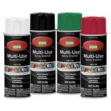 COLOR CARE Spray Paint, 12 oz, 4-Pack (Popular Mix: Gloss White, Gloss Black, Dark Green, Ruby Red) - All-Purpose, Indoor & Outd