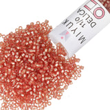 Miyuki Delica Seed Beads - Size 11/0 (1.6 mm), DB0685, Semi Matte Silver-Lined Dark Rose Dyed, 7.2 g, Approx. 1440 Beads, Made i