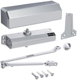 Hager 5300M16ALM 5300 Series Aluminum Grade 1 Heavy Duty Surface Door Closer, MultiMount, 16 Adjustable Spring Size, Sprayed