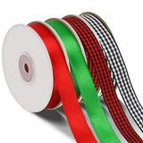 DECYOOL Christmas Ribbons, 4 Rolls 100 Yards Christmas Satin Ribbons 15mm Wide Holiday Craft Ribbons for Gift Wrapping and Xmas 