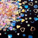 Beadthoven 100G Sequins and Spangles for Crafts, Pastel Color Mix Shape Sequins Supplies Iridescent Glittery Flakes Paillette DI