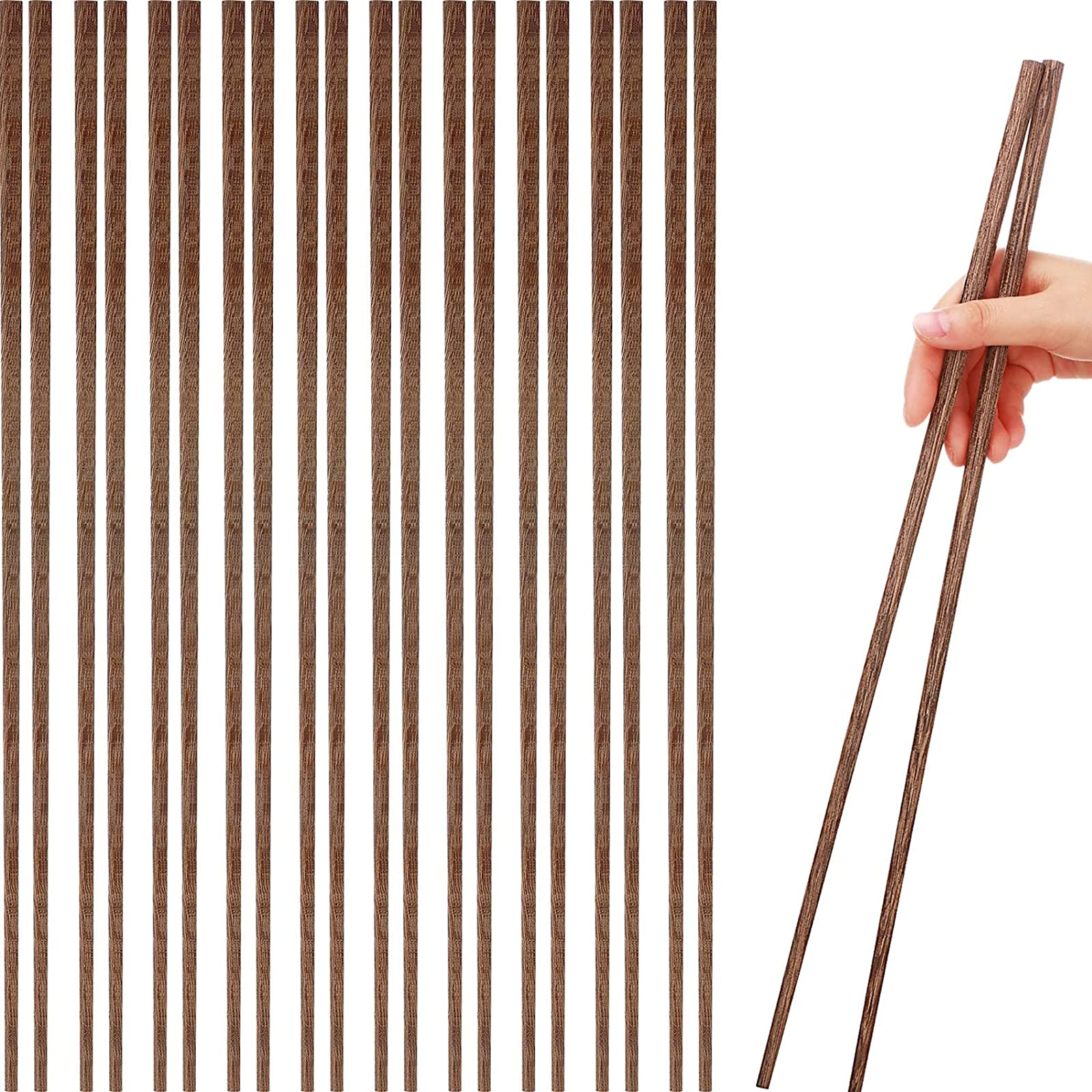 16.5 Inch Long Cooking Chopstick Wooden Chopstick Long Hot Pot Chopstick 10 pairs Wooden Frying Chopstick, for Hot Pot, Frying, 