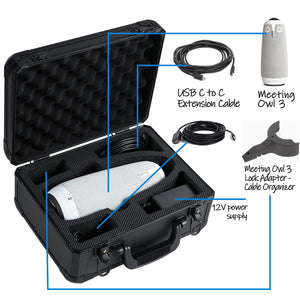D DACCKIT Carrying Case for Meeting Owl 3 - Hard Travel Case Compatible with Meeting Owl 3 and Accessories