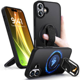 Shields Up for iPhone 17 Case with Stand, 17 Phone Case with Ring Holder & Phone Grip [Compatible with MagSafe] Translucent Matt