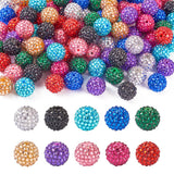 Fashewelry 100pcs 20mm Round Resin Rhinestone Beads Mixed Color Chunky Bubblegum Ball Beads for Beadable Pen Lanyards Keychain B