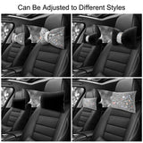 surpassme Rhinestone Car Headrest Neck Pillow for Driving with Bling Bling Crystal Bows Pillow Car Accessories for Women