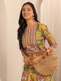 Libas Womens Printed Crepe Straight Kurta With Palazzos Multicolour L 39008