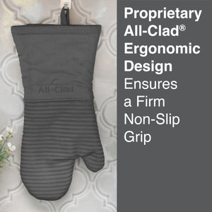 All Clad Silicone Oven Mitt: Heat Resistant Up To 500 Degrees - 100% Cotton & Silicone, 14X7 Oven Mitt For Kitchen And Barbe