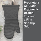 All Clad Silicone Oven Mitt: Heat Resistant Up To 500 Degrees - 100% Cotton & Silicone, 14X7 Oven Mitt For Kitchen And Barbe