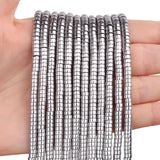 BONNY BOXX 150PCs Natural Silver Hematite Spacer Beads, Loose Semi Precious Flat Round Gemstone Heishi Disc Stone Beads for Bead