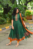 Gosriki Women'S Rayon Viscose Solid Anarkali Kurta With Dupatta (Samuti Green-Gs_S_Green_Small),Green,,B0DV4D7DZ4