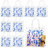 Sweetude 24 Pcs Cheer Clear Treat Bags with Handles for Cheer Team Cheerleader Gift Bag Bulk Cheerleader Party Supplies(Blue)