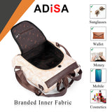 Adisa Faux Leather Backpack Bag For Women & Girls (Bp065-Cre),Gold - Off White,,B0F2FSM8GM
