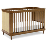 Namesake Marin with Cane 3-in-1 Convertible Crib in Natural Walnut with Blonde Cane, Greenguard Gold Certified
