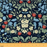 Erosebridal Garden Girly Floral Red Blue Flowers Fabric by The Yard 3 Yards | Romantic Botanical Leaves Waterproof Outdoor Decor