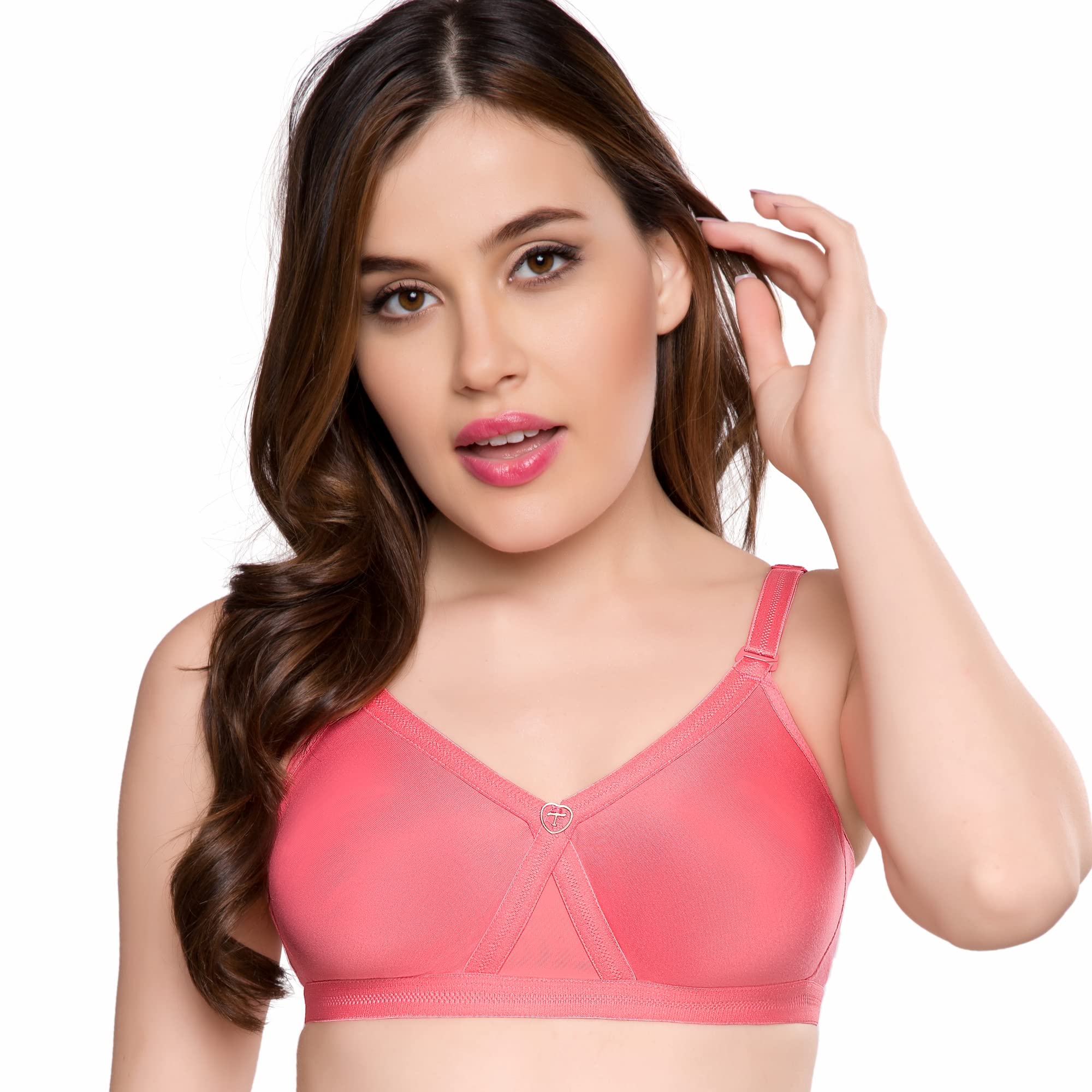 Trylo Pinky Strapless 40 Coral D - Cup,CORAL,40,B09SHBXJZW