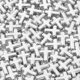 BERMRO 300pcs Cross Beads 12 * 16mm Silver Cross Bead Crosses Spacer Beads Bulk for DIY Crafting Necklace Bracelet Jewelry Makin