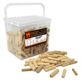 WEN JN400D 400Piece Fluted Dowel Pin Variety Bucket with 1/4, 5/16, and 3/8inch Woodworking Dowels