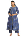 Libas Women'S Cotton Kurta Sets (400539_Blue_Xl)