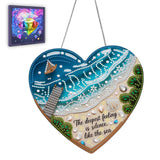 Ginfonr Diamond Painting Kits Hanging Pendant, Ocean Diamond Art Kits for Adults, Special Shaped Rhinestone Valentines Day Diam