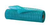 Fine Weave 10.25 Teal and Turquoise Foil Metallic Deco Poly Mesh for Wreaths, Bows, Crafts, and Decorations,10 Yards / 30 Feet -