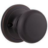 Kwikset Juno Dummy Door Knob, Single Sided Handle for Closets, French Double Doors, and Pantry, Venetian Bronze NonTurning Inte