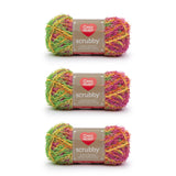 Red Heart Scrubby Tropical Yarn - 3 Pack of 85g/3oz - Polyester - 4 Medium (Worsted) - 78 Yards - Knitting/Crochet