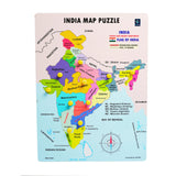 Metclap India Map Wooden Puzzle Tray Educational Geography Toy For Kids | Learn Indian States & Capitals | Montessori Learning