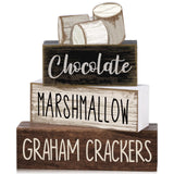 Moucuny 4 Pcs Christmas Table Decoration Wooden Marshmallow Chocolate Christmas Tiered Tray Decor Xmas Centerpiece Decorative Ho