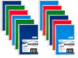 Spiral Bound Notebook, College Rule, 6 X 9-1/2, 3 Subject 150 Sheets/Pad [Set of 2]