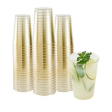 Restaurantware Glitter Cups 12 oz Pack of 20 Gold Glitter Plastic Cups Fancy Drink Tumblers Disposable, Durable Plastic Glasses 