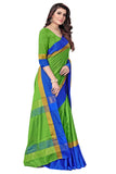 Dhruvi Trendz Womens Banarasi Cotton & Silk Saree (Dt-S1806_Green & Blue)