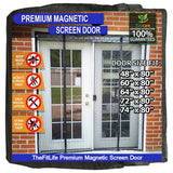 TheFitLife Double Door Magnetic Screen - Mesh Curtain with Full Frame Hook & Loop Powerful Magnets, Snap Shut Automatically for 
