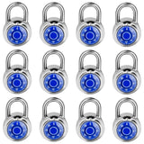 Combination Lock, LQYN Standard Dial Combination Lock, Pack of 12; Blue Turnplate, 2 in. Wide, Fixed Three Digital Combination, 