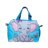 Echo Boomers Blue Elephant Printed Travel Duffle Bag | Multipurpose Sling Bag With Separate Shoe & Laundry Compartment | Perfect