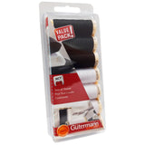 Gutermann SewAll Polyester, Black & White, 7 Spools Thread Set