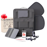 Crivora Baby Car Essentials Starter Kit for New Parents w/ 1 Backseat Organizer 2 Window Sun Shades 2 Headrest Hooks 1 Rear Faci