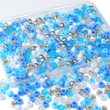 XIANNVXI Mix Blue Pony Beads 9mm Blue White Pony Beads for Bracelets Hair Beads Bulk for Braids Crafts Friendship Necklace 500Pc